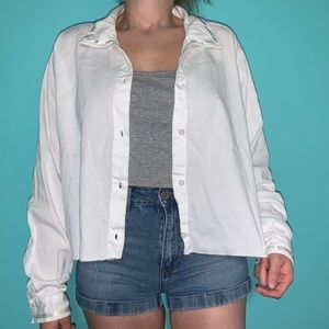 White cropped button up